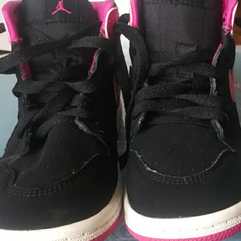 Pink and black Jordans